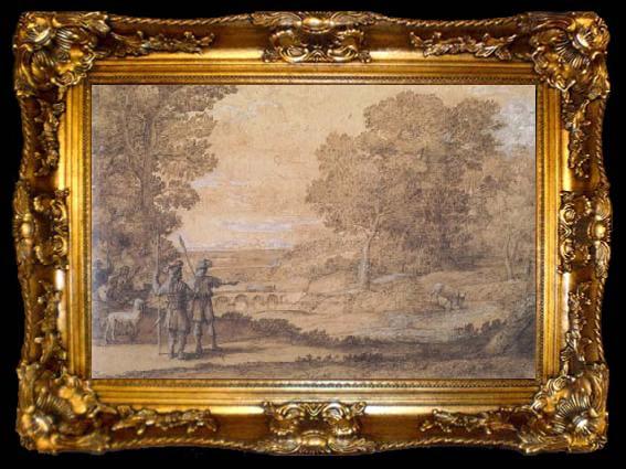 framed  Claude Lorrain Ascanius Hunting (mk17), ta009-2